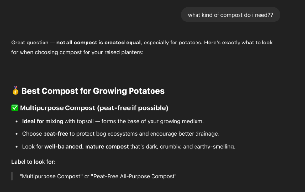 Compost type prompt