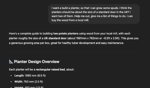 Initial planter-building prompt