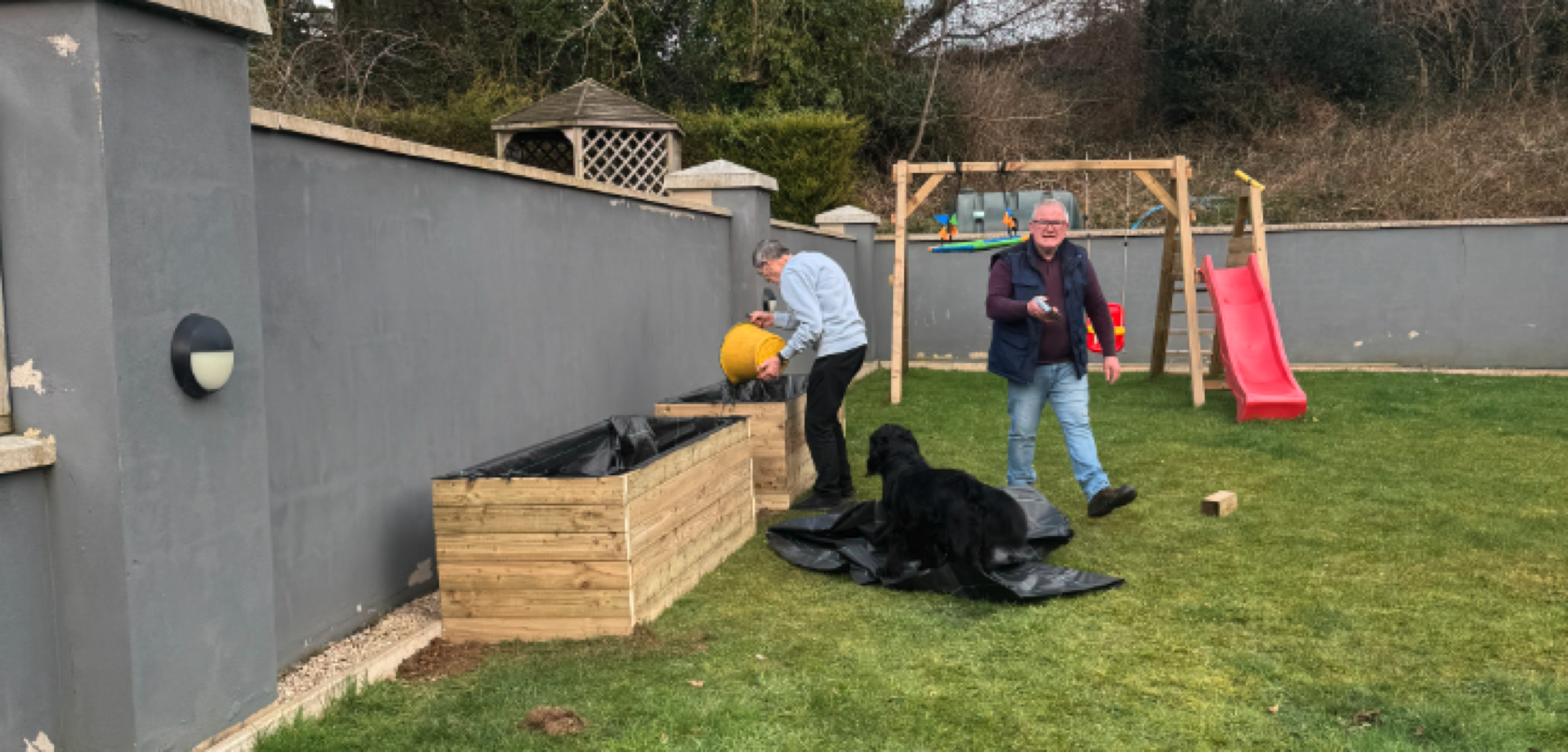Mick and my dad building
