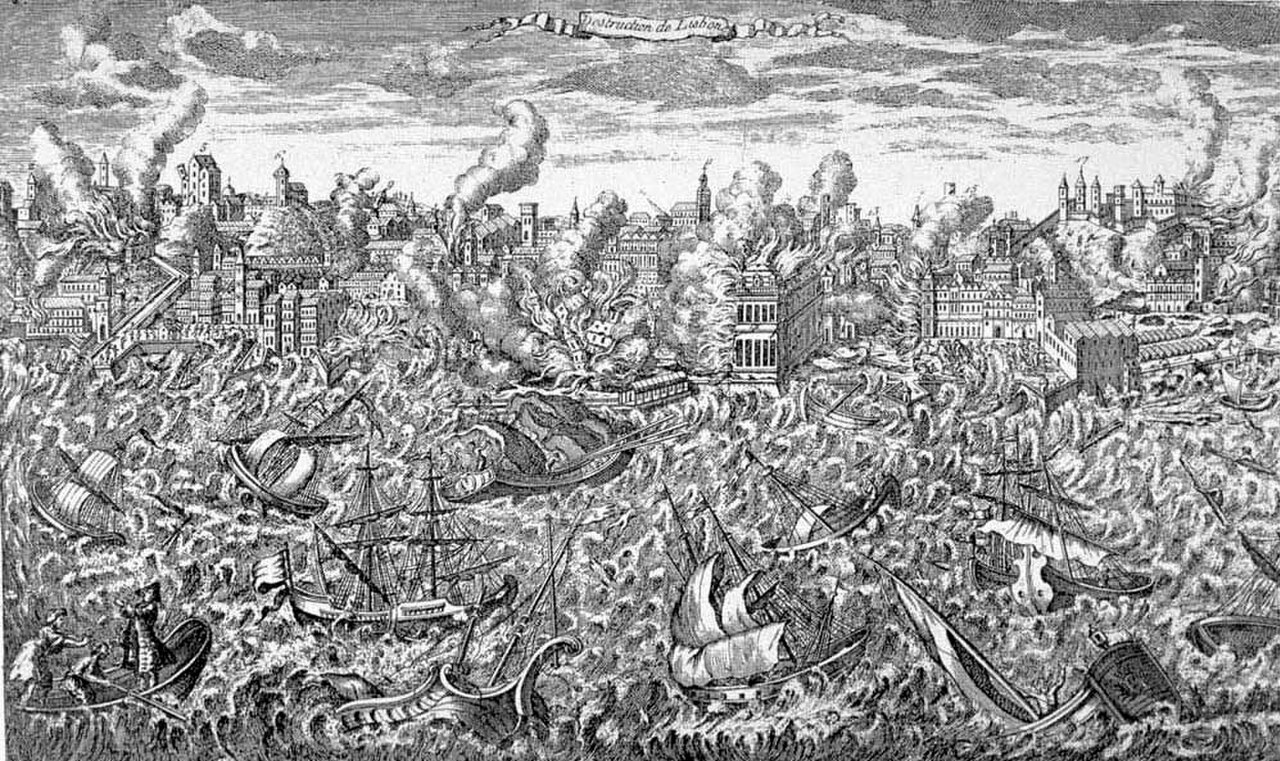 Contemporary engraving of the 1755 Lisbon earthquake