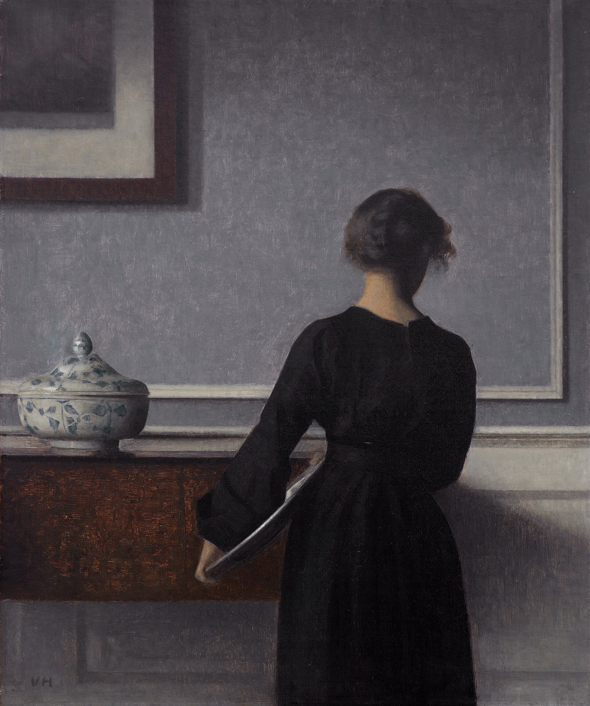 Vilhelm Hammershøi, Interior, Rear View of a Woman (1903–04)